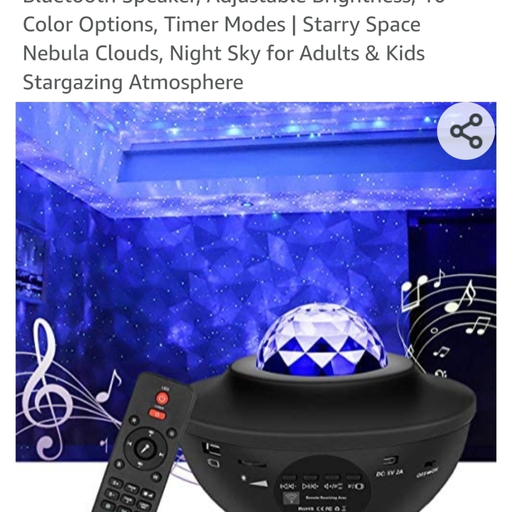 Starry Night Light Projector q/Bluetooth